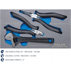 Polar Premium Tool-Box with 141 Tools I Tool-Set in Metal Box with Magnetic bitholder Screwdriver, sockets, Ratchet, Adjustable Wrench, Pliers, bits & More I Suitable for Mechanics & homeworkers