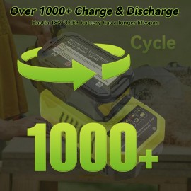 Upgraded 6.0Ah Replacement for Ryobi 18V Battery and Charger Combo Compatible with Ryobi 18V ONE+ Battery P108 P102 P103 P104 P105 P107 P109 P122 Cordless Power Tools & Charger P117 P118 2-Pack