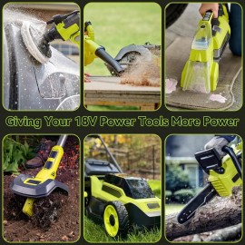 Upgraded 6.0Ah Replacement for Ryobi 18V Battery and Charger Combo Compatible with Ryobi 18V ONE+ Battery P108 P102 P103 P104 P105 P107 P109 P122 Cordless Power Tools & Charger P117 P118 2-Pack