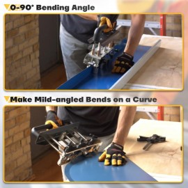 PTNHZ 0-90° Bending Angle & Adjustable Three-Station Edge Roller Bender For Making 5/8 to 4 (16 to 102 MM) Bends in 29 to 22-Gauge Steel Metal Bending Hand Tools Standing Seam Roofing Tools