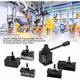 Quick-Change Tool,Quick-Change Tool Post Set Wedge Type #45 Steel Material Mini Lathe Accessories 250-000