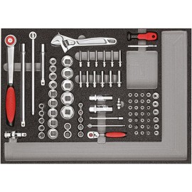 GEDORE Red Tool Set in Foam Modules, 129 Pieces