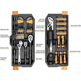 DEKOPRO 192 Piece Mechanics Tool Set Socket Wrench Set,Auto Repair Hand Tool Kit Wrench Tool Box Set with Plastic Storage Case