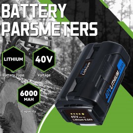 Dasnite OP4040A1 6.0Ah Lithium-ion Battery Replacement for 40V Collection Cordless Power Tools OP4040 OP4026 OP4030 OP4050 OP4060A Battery