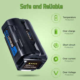 Dasnite OP4040A1 6.0Ah Lithium-ion Battery Replacement for 40V Collection Cordless Power Tools OP4040 OP4026 OP4030 OP4050 OP4060A Battery