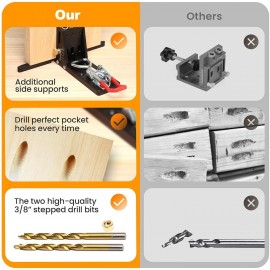Angle Pocket Hole Jig | Aluminum Alloy Drill Jig Kit, Screw Jig Kit,Power Tool Accessory Jigs Woodworking Jig Kit for Woodworking