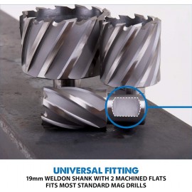 Evolution Power Tools Long Series Broaching Cutter For Magnetic Drill Universal Fitting Mag Drilling Bit 50mm Length x 59 mm Diameter