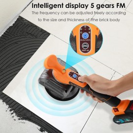 LASIEYO Tile Vibration Tools for Installation Tiling Vibrant Machine with Suction Cup Vibrator Handheld Tile Butt Leveller, Tile Spacers Leveling System 5 Speeds Adjustable (2 Battery)