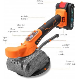 LASIEYO Tile Vibration Tools for Installation Tiling Vibrant Machine with Suction Cup Vibrator Handheld Tile Butt Leveller, Tile Spacers Leveling System 5 Speeds Adjustable (2 Battery)
