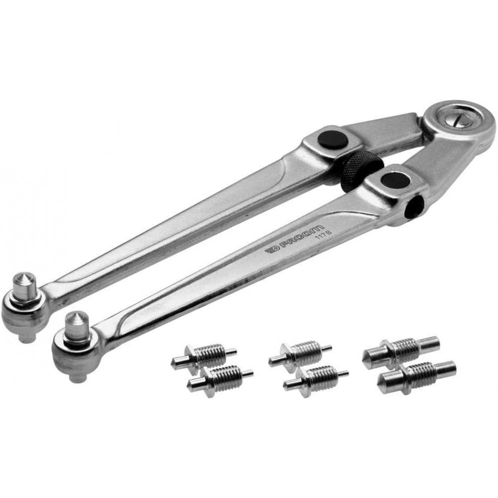 Facom 117.B Adjustable Pin Wrench Spanner with Hooks