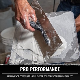 Drywall Hand Trowel, 11.5-Inches | Triple-Hardened Stainless Steel Construction | High-Impact Handle | Sheet-Rock Gyprock Wall-Board Plasterboard | Level 5 Tools