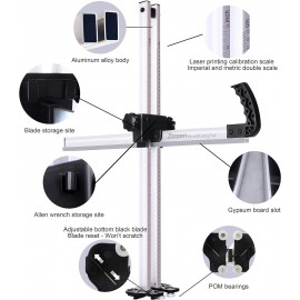 Zozen Drywall Cutting Tool, Foldable Drywall Cutter- Easy Ripper Safe Drywall Cutting Tool | Drywall Cutout Tool, Drywall Cutter Tool with 10pcs Spare Blade.