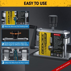 GEEKBEE Manual Wire Stripper Machine for 0.06-1, Copper Wire Stripper with Hand Crank, Drill-Powered Wire Stripping Tool for 1.5-25 mm Scrap Wire, Stripping Tool for Copper Scrap Recycling