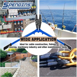 SPENDINS 24 Inch Hand Swaging Cutting Tool, Wire Rope Crimping Tool for 1/16 3/32 1/8 5/32 3/16 Wires, 2-in-1 Crimper and Cutter, Swager Crimper for Copper Aluminum Oval Sleeve and Stop Sleeve