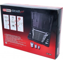 KS Tools 503.4266 GEARplus Combination ratcheting spanner set, 16 Count (Pack of 1)