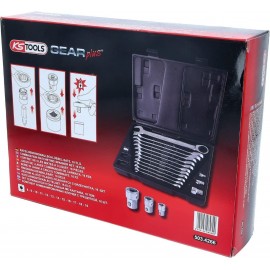 KS Tools 503.4266 GEARplus Combination ratcheting spanner set, 16 Count (Pack of 1)