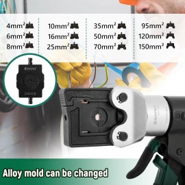 CGOLDENWALL Manual Hydraulic Crimping Tool with 180°Head Rotation- Safety Valve- Release Lever HT-150 Hydraulic Crimper Cable Crimping Tool for Terminating 4-120mm² Copper Lugs&4-150mm² Aluminium Lugs