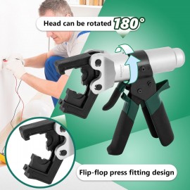 CGOLDENWALL Manual Hydraulic Crimping Tool with 180°Head Rotation- Safety Valve- Release Lever HT-150 Hydraulic Crimper Cable Crimping Tool for Terminating 4-120mm² Copper Lugs&4-150mm² Aluminium Lugs