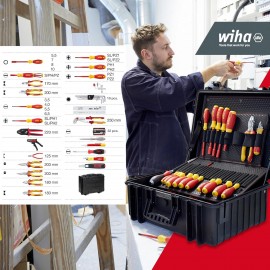 Wiha 9300702 Competence Electrician Tool Set VDE-Insulated Screwdriver Kit, Black, X-Large, 80-Piece