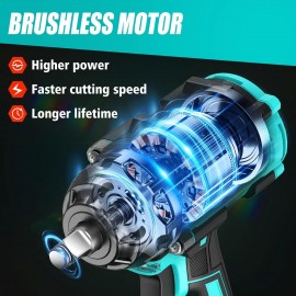 Cordless Impact Wrench - 2 * 4Ah Battery 850Nm Torque Very Powerful, Professional Tool Suitable for Various scenarios Power Through Any Task with Ease