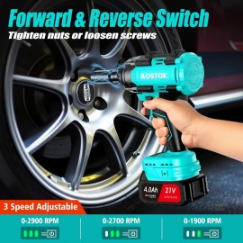 Cordless Impact Wrench - 2 * 4Ah Battery 850Nm Torque Very Powerful, Professional Tool Suitable for Various scenarios Power Through Any Task with Ease