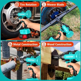 Cordless Impact Wrench - 2 * 4Ah Battery 850Nm Torque Very Powerful, Professional Tool Suitable for Various scenarios Power Through Any Task with Ease