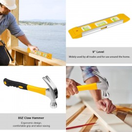 298 Pcs Home Tool Kit Set, Mechanic Tool Set for Car Motorbike Repair Daily Maintenance, Household DIY Tool Box with Tools Included, Hammer Pliers Screwdrivers Basic Hand Tool Sets