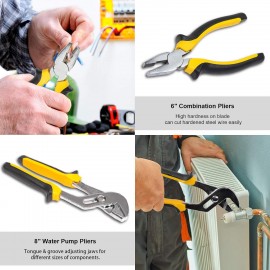 298 Pcs Home Tool Kit Set, Mechanic Tool Set for Car Motorbike Repair Daily Maintenance, Household DIY Tool Box with Tools Included, Hammer Pliers Screwdrivers Basic Hand Tool Sets