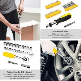 298 Pcs Home Tool Kit Set, Mechanic Tool Set for Car Motorbike Repair Daily Maintenance, Household DIY Tool Box with Tools Included, Hammer Pliers Screwdrivers Basic Hand Tool Sets