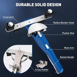 EVANEM Hand Bender, Copper Tube Bender Set, 90° Forward and Reverse Bend 6-22mm Bending Tool Set with 7 Dies for Hydraulic Systems, Automotive and Refrigerator Maintenance