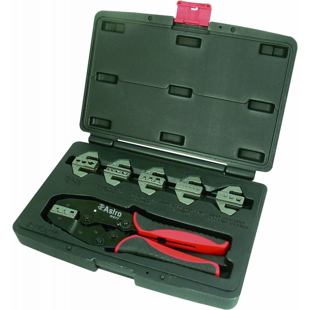 Astro Pneumatic Tool 9477 7-Piece Professional Quick Interchangeable Ratchet Crimping Tool Set