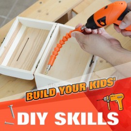 JoyTown Kids Real Power Drill Set – Electric Cordless Drill Tool Kit for Children with Interchangeable Bits, Flexible Shaft, Charger, All in Carrying Case, Learning Tools for Boys & Girls Home DIY