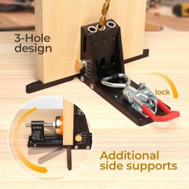 Wpsagek Pocket Drill Jig Kit,Aluminum Alloy Dowel Hole Pocket Drill Jig Kit for Precision Joinery Work | Power Tool Accessory Jigs, Drill Jig for Angled Holes, Angle Pocket Hole Jig Woodworking Jig