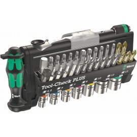 Wera 05136027001 Kraftform Kompakt VDE 17 Extra Slim 1 Screwdriver Set, Colour, Size & Tool-Check Plus Mini Bit Ratchet, Socket, Screwdriver & Bit Set, 39pc, 05056490001