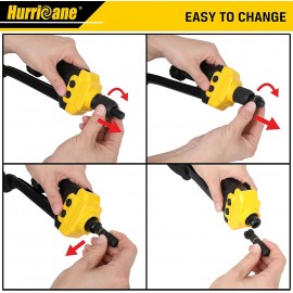 HURRICANE 16” Rivet Nut Tool, Hand Rivet Nut Tool with 13 Metric and SAE Mandrels, 130Pcs Threaded Rivet Nuts, Auto Release Nutsert Rivnut Tool, Durable Riveter Nutsert Hand Tool, Sturdy Plastic Case