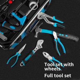 Arcwares 799pcs Aluminum Trolley Case Tool Set Silver, House Repair Kit Set, Household Hand Tool Set, with Tool Belt,Gift on Father's Day, Valentine's Day, Christmas