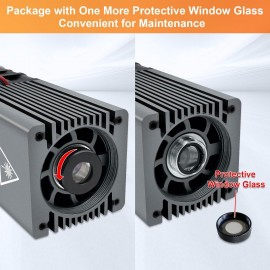 Upgraded 40W Laser Module, LASER TREE 23mm Fixed Focus Balance Engraving and Cutting Head, Laser Engraver Module 5W Optical Power with Metal Wind Gathering Hood, Suitable for Laser Engraver Machine