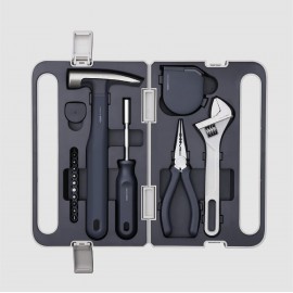 HOTO Manual Screwdriver Tool Kit, Hand Screwdriver Tool Kit, Includes Screwdriver/10 S2-Steel Bits/Spanner/Hammer/Plier/Tape Measure, Hidden Buckle Design