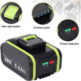 BaYte Lithium Battery 20V 5000mAh Rechargeable Battery Power Tools Battery 2 Pcs