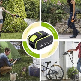 BaYte Lithium Battery 20V 5000mAh Rechargeable Battery Power Tools Battery 2 Pcs