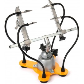 QuadHands Base - Third Hand Helping Hand Tool Add-On for Panavise | Rubber No Slip Base & 4 Flexible Gooseneck Arms | 8 X 8 Solid Steel Base