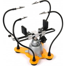 QuadHands Base - Third Hand Helping Hand Tool Add-On for Panavise | Rubber No Slip Base & 4 Flexible Gooseneck Arms | 8 X 8 Solid Steel Base