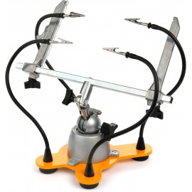 QuadHands Base - Third Hand Helping Hand Tool Add-On for Panavise | Rubber No Slip Base & 4 Flexible Gooseneck Arms | 8 X 8 Solid Steel Base