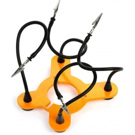 QuadHands Base - Third Hand Helping Hand Tool Add-On for Panavise | Rubber No Slip Base & 4 Flexible Gooseneck Arms | 8 X 8 Solid Steel Base