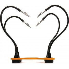 QuadHands Base - Third Hand Helping Hand Tool Add-On for Panavise | Rubber No Slip Base & 4 Flexible Gooseneck Arms | 8 X 8 Solid Steel Base