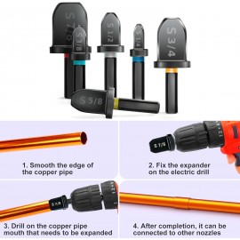 Spin Tools 4000 4-Piece Drill Bit Swaging Tool Set 1/4, 3/8, 1/2, 5/8-Inch