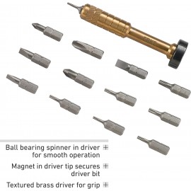 CRKT Hex Bit Driver Roll: Philips and Hex Driver Tools with Magnetic Driver Tip and Leather Roll 9911