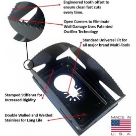 QBit SQ1000-S Power Oscillating Multi-Tool Saw Blade/Box Saw for Single Gang Outlet Box