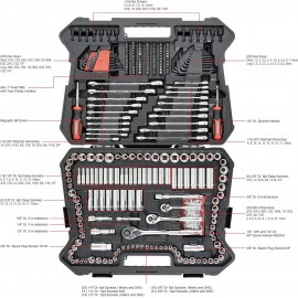 STARWORK True Mechanic™ 303-Piece Mechanics Tool Set and Socket Set, Professional, SAE/Metric