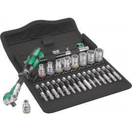 Wera 8100 SA 6 Zyklop Speed Ratchet Set, 1/4 Drive, Metric, 28 Pieces - 05004016001 and Tool-Check Plus Mini Bit Ratchet, Socket, Screwdriver & Bit Set, 39pc, 05056490001